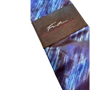 FUBU Silk Necktie Blue Abstract Print Daymond Johns‎ Gen Z Made in USA